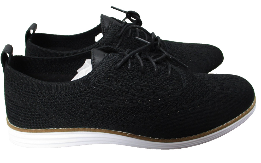 Cole Haan Womens Sz 9 B Black OG Grand Stitchlite Wingtip Oxford Knit Shoes